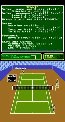 PlayChoice-10: Tennis screen shot game playing